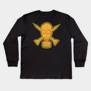 Gas Mask & Crossed Missiles Kids Long Sleeve T-Shirt